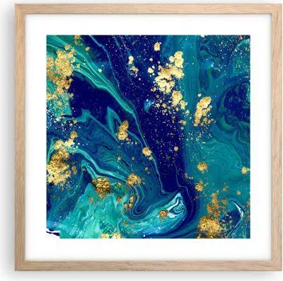 Produktbild von Gerahmtes Poster - Rahmen in heller Eiche - Abstraktion modern - 40x40 cm - Wand Bild - Wanddeko - Wandbilder - Wandposter - Bilderrahmen - Bilder - Kunstdruck - Wandbild - P2NAC40x40-3831