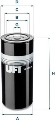 Productafbeelding van Brandstofffilter UFI 24.336.00 voor VOLVO FM 7, filterelement