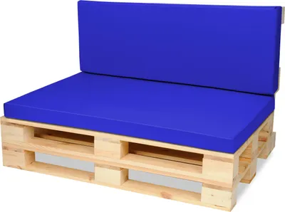 Produktbild von Palettenkissen Palettenauflagen Sitzkissen - 120x80 cm und Rückenlehne 120x40 cm - Outdoor und Indoor - blau