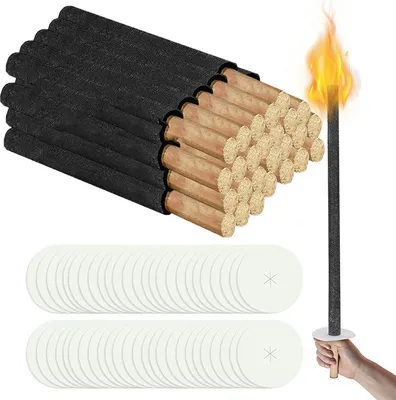 Image de Jopassy 50x torches de jardin Torches de jardin Fiançailles cireTorches de jardin Temps de combustion 45 min