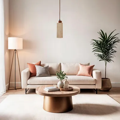 Produktbild von Opviq, Hochwertiger Kronleuchter mit Holz-Korpus, Travertin-Kappe, verstellbare Höhe 23-153 cm, Ø10 cm Basis, Beige & Walnuss, ideal für modernes Wohnen, IP20.