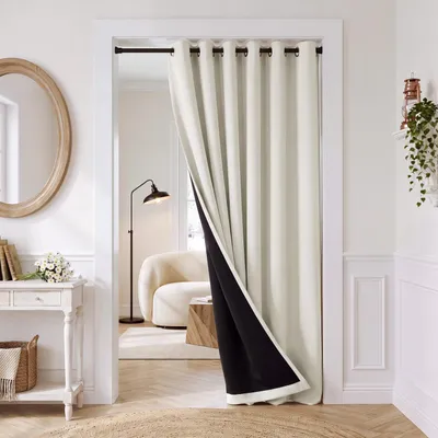 Obrázek produktu pro Termoizolační závěs, ochrana proti chladu, zatemňovací, dvouvrstvý, světle béžový, rozměry 210 x 200 cm