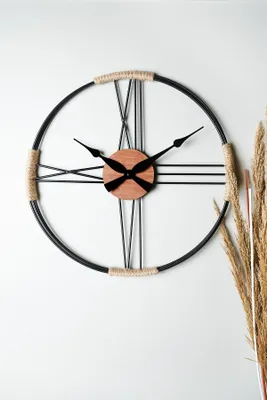 Zdjęcie produktu dla Wallity, Mia60, zegar ścienny, orzech, 100% METAL, 60 x 60 cm