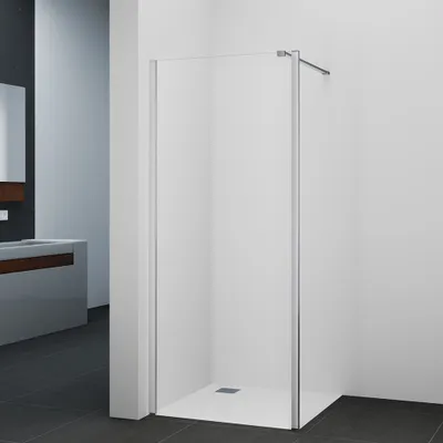 Produktbild von Duschwand 90cm MARWELL Seitenwand für Duschkabine BRIGHT chrom Seitenwand - 90x195cm - seitenverkehrt aufbaubar - mit Stabilisierungbügel - hochwertige Aluminiumprofile