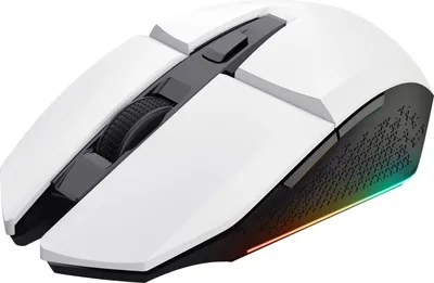 Immagine prodotto di Trust Gaming GXT 110W Felox Mouse da gioco senza fili ricaricabile, 80 ore di durata della batteria, 800-4800 DPI, illuminazione a LED, 6 pulsanti, Mouse senza fili per PC, Laptop, Computer, Windows - Bianco