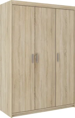 Produktbild von Masseno Drehtürenschrank ELENORA 133 cm Kleiderschrank Schlafzimmer Schrank 3-türig Sonoma Eiche