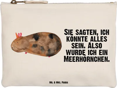 Produktbild von Mr. & Mrs. Panda aufbewahrungstasche Einhorn Meerschweinchen Größe M - Weiß - Geschenk, Einhörner, Etui, Federtasche, Meerschwein, Meerhörnchen, Unicorn, Mäppchen