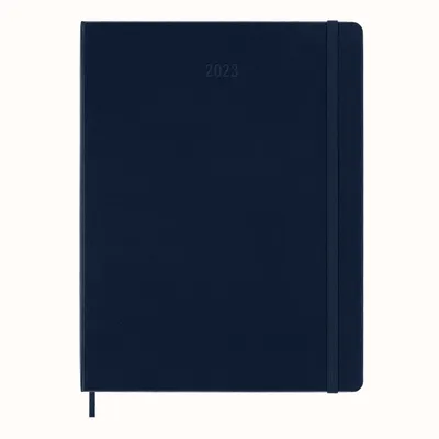 Produktbild von Moleskine 12 Monate Wochen Notizkalender 2023, XL, 1 Wo = 1 Seite, rechts linierte Seite, Fester Einband, Saphir