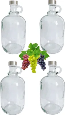 Produktbild von 4 x 1,5L Flasche mit Schraubverschlüss Weinballon Glasballon Weinflasche Gallone