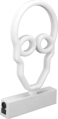 Imagen del producto de Letreros de neón, luces nocturnas con base y soporte, lámpara LED de neón con forma de calavera para decoración de dormitorios, bares y paredes