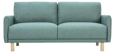 Produktbild von Miliboo - Designersofa 3-Sitzer in Graugrünem Stoff und hellem Holz BONO