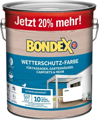 Produktbild von Bondex Wetterschutzfarbe weiß 3 L