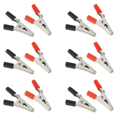 20 Paar Krokodilklemmen, 4 mm Bananenadapter, 54 mm