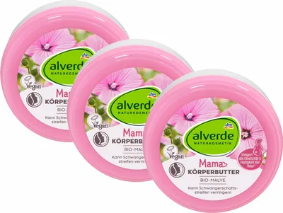 Obrázok produktu pre 3 x alverde prírodná kozmetika - Mama telové maslo organický slez (3 x 200 ml)