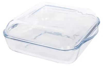 Produktbild von Argon Ta Quadratische Auflaufform aus Glas mit Deckel – 24 cm x 21 cm
