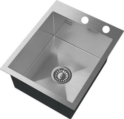 Produktbild von Granitan | Stahlspüle - Spülbecken 1-Kammer - 39,8x49,8 cm - Rechteckig - Silber - mit Siphon - Bari