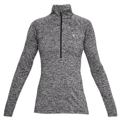 Produktbild von UNDER ARMOUR Tech 1/2-Zip langarm Sweatshirt Damen 001 - black/black/metallic silver M