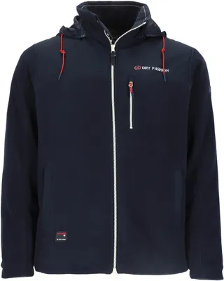 Produktbild von Dry Fashion Herren Fleecejacke Tallin mit Windstopp - Wärmende Jacke mit abnehmbarer Kapuze in Navy Größe XXL