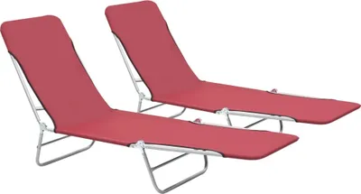 Produktbild von The Living Store Klappliegen 2 Stk. Stahl und Stoff Rot