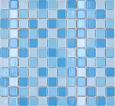 Produktbild von Schwimmbadmosaik Mosaikfliese Keramik blau mix glänzend BAD Duschwand MOS18-0406_f