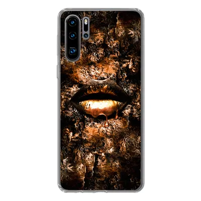Produktbild von MuchoWow® Handyhülle Schutzhülle Hülle für Huawei P30 Pro Frau - Lippen - Kupfer Silikon Softcase Handy Hülle - Schutzdeckel