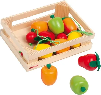 Produktbild von Janod Holzspielzeug Obstkiste - 12 Früchte für Kinderküche