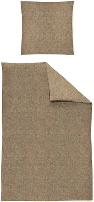 Produktbild von Irisette Flausch-Baumwolle Bettwäsche-Garnitur Loyd Mink 8835 Farbe braun-80 Größe 200x200 + 80x80 cm