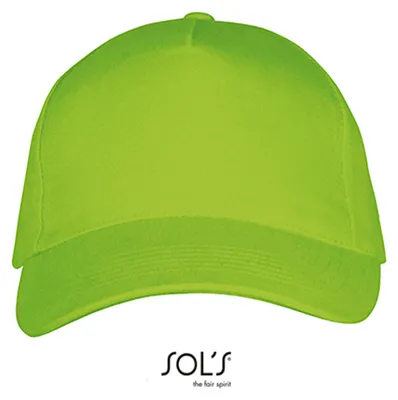 Produktbild von SOLs 00594 | Five Panels Cap Long Beach / Verstellbarer Metallverschluss - Farbe: Lime - Größe: One Size
