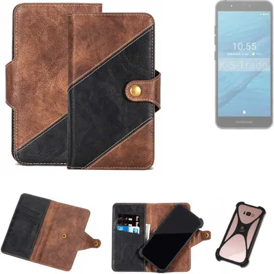 Produktbild von K-S-Trade Handyhülle Schutzhülle Bookstyle Case kompatibel mit Fairphone Fairphone 3 Klapphülle Cover Hülle Schutztasche 1x