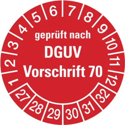 Produktbild von Dreifke® Aufkleber Prüfplakette,  nach DGUV Vorschrift 70, rot/weiß, F...