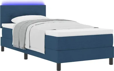 Produktbild von Boxspringbett mit Matratze mit LED Blau 90 x 190 cm Stoff