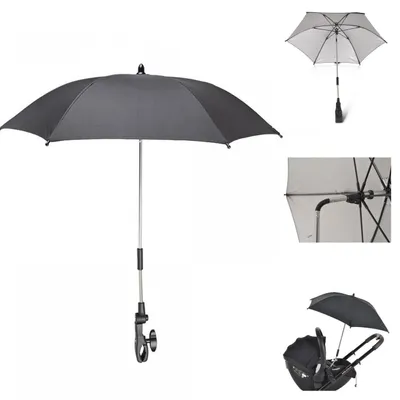 Produktbild von Moni Kinderwagenschirm, Sonnenschirm, universal, Durchmesser 80 cm, UV-Schutz schwarz