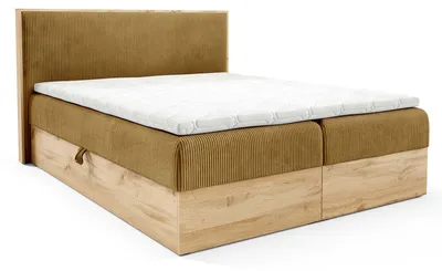 Zdjęcie produktu dla Łóżko Mizon, 120x200 cm, sztruks, 2 pojemniki na pościel