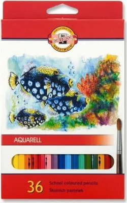 Obrázek produktu pro Koh-i-noor 3719/36 - akvarelové pastelky Ryby - 36 ks