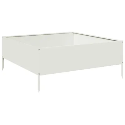 Obrázok produktu pre Vyvýšený záhradný záhon biely 100x100x41 cm oceľ
