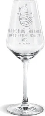 Produktbild von Mr. & Mrs. Panda Weinglas Hummel flauschig - Transparent - Geschenk, Lustige Sprüche, wein glas, Weißweinkelch, Für Weißwein, Biene, Blume, Natur