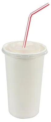 Produktbild von 100x Pappbecher Getränkebecher weiß 400 510ml inkl. Deckel mit Kreuzschlitz