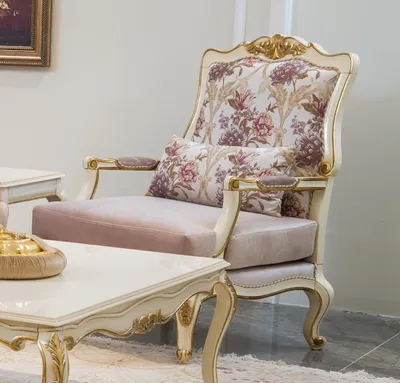 Productafbeelding van Luxe design fauteuil, klassiek ontwerp, troonmodel, gestoffeerd, geschikt voor de woonkamer, eenpersoons