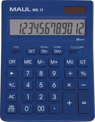 Produktbild von MAUL Tischrechner MXL 12 LCD-Anzeige 1-zeilig, 12 Ziffern Solar Batterie 20.5 x 15.5 x 3.5 cm hellblau