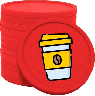 Zdjęcie produktu dla Żetony konsumpcyjne CombiCraft Coffee-To-Go czerwone - Ø29mm - 100 sztuk