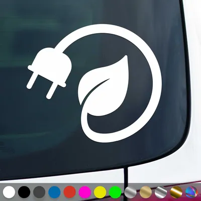 Produktbild von PantherPixel Erneuerbare Energien Aufkleber Strom Elektromobilität Sticker Auto Geschenkidee Farbe Weiss