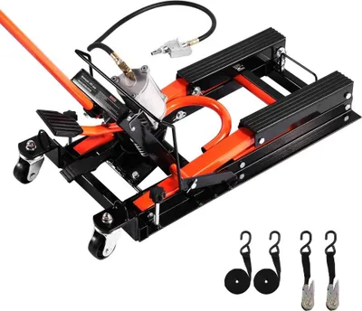 Produktbild von Hydraulische Pneumatische Motorradhebebühne - Hebeständer 119-381mm - Rollbare Motorradlift - Werkstattausrüstung