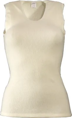 Produktbild von wobera Angora Damen-Unterhemd ohne Arm oder Tanktop oder Tanktop und 50% Angora, 30% Schurwolle und 20% Polyamid (Gr. S, Farbe: wollweiß)