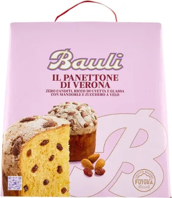 Produktbild von Bauli Panettone di Verona mit Glasur, Mandeln und Rosinen 1 kg.