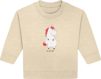 Produktbild von Mr. & Mrs. Panda Organic Baby Pullover Einhorn Wut 6. - 12. Monat - Natural Raw - Geschenk, Arbeit, Unicorn, Einhörner, Bullover, Spaß, Nein