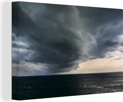 Obrázek produktu pro OneMillionCanvasses® - Obraz na plátně - 140x90 cm, Tvorba mraků nad mořem, Nástěnná umělecká dekorace - Fotografie na plátně - Obraz na dřevěném rámu