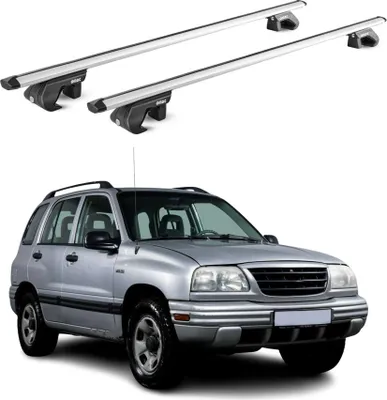 Image de Barres de toit transversales ABE pour Suzuki Vitara ET 1998-2005 5 P Alu Gris 2x
