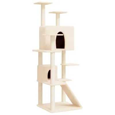 Immagine prodotto di Graffiatoio con tiragraffi in sisal crema 153 cm