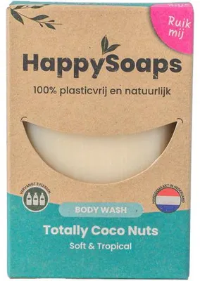 Produktbild von HappySoaps Body Wash Bar Kokosnuss & Limette 100 g