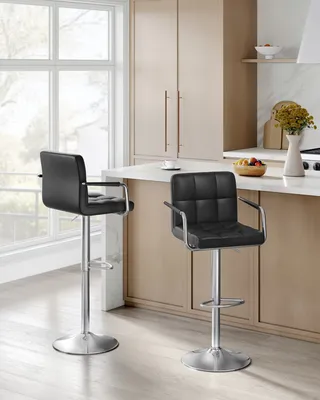 Produktbild von SONGMICS 2er-Set Barhocker Kunstleder, mit höhenverstellbar,um 360° drehbar